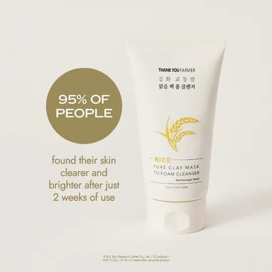 Thank You Farmer Rice Pure Clay Mask To Foam Cleanser 150ml